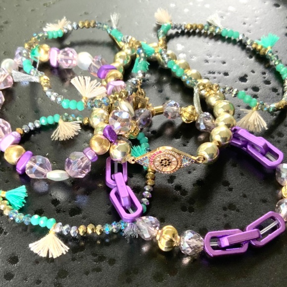 Erimish Bracelets ⭐️ Brand New Carnival LOLLIPOP STACK- NEW CONDITION - STRETCH - Picture 4 of 9